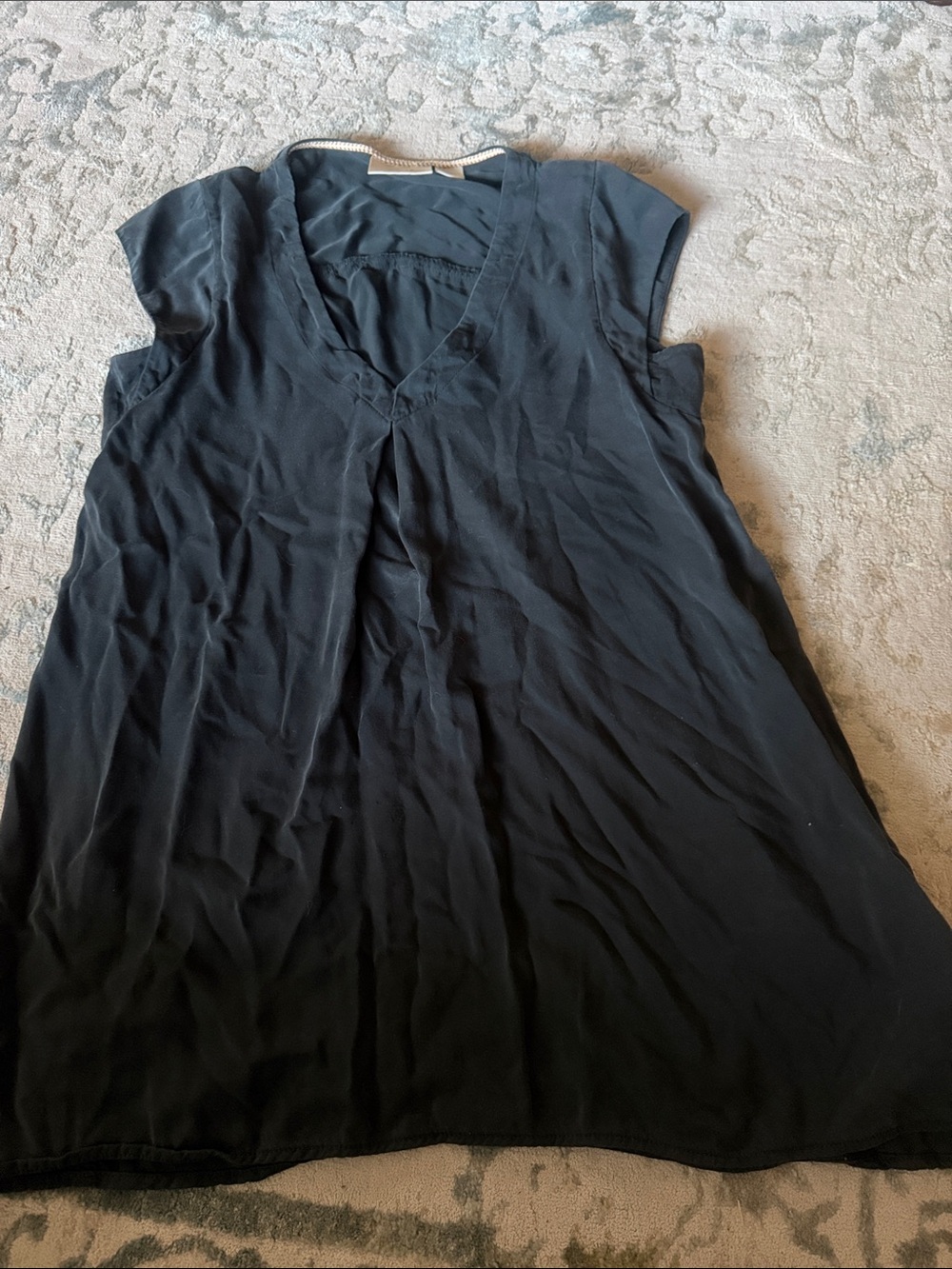 Mauve Black V-Neck Cap Sleeve blouse modal